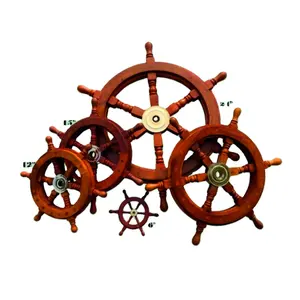 Multi Size Holz Marine Wheel Hand gefertigtes Schiffs rad für die Dekoration Modern Nautical Marine Natural Finished