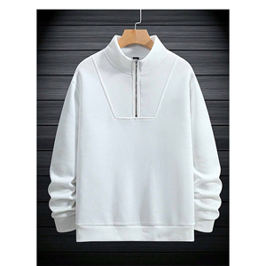 OEM personalizado hombres otoño algodón cómodo media cremallera sudadera pulóver hombres 1/4 Zip sudadera para hombres al por mayor tasa 2025 - Product Image 2