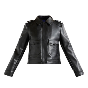 Dernière conception 2025 vestes pour femmes à la mode Chaquetas De Mujer Style noir extérieur surdimensionné vestes en cuir pour les femmes - Product Image 1