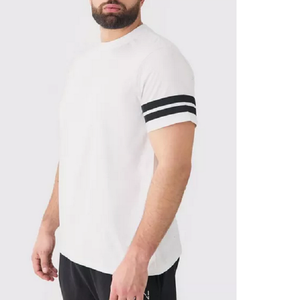 T-shirts de grande taille pour hommes à manches courtes en tissu tricoté respirant col rond anti-boulochage fabriqués au Bangladesh - Product Image 3