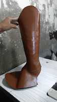 Bottes d'équitation longues personnalisées OEM SF 001 en cuir véritable, avec logo gaufré, teinture unie, style western, accessoire de mode