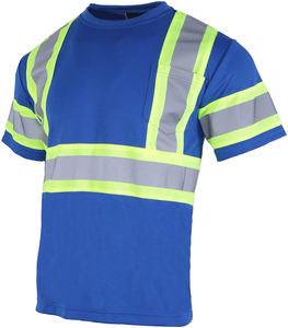 Customized Logo <b>Printed</b> Men's Safety T-Shirts High Visibility Reflective <b>Fabric</b> for Running Breathable Made in Pakistan for Boys - Product Image 3