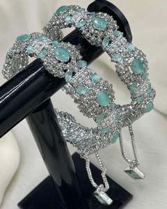 Pulseras de Bisutería al por Mayor, Circonita, Chapado en Oro Antiguo, Acero Inoxidable, Moda Elegante, Inspiradas en la India y Pakistán - Product Image 3