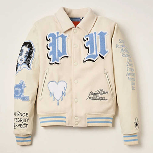 Patchs de broderie personnalisés en cuir Varsity Letterman Jacket pour hommes 2024 Nouveau design Veste entièrement personnalisée - Product Image 1