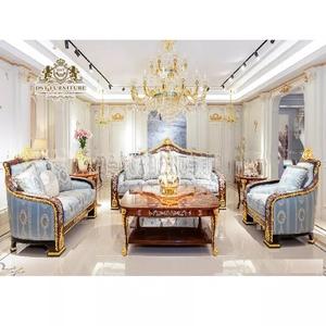 Meubles de salon de luxe italien sculpté à la main, ensemble de canapé 7 places de Style moderne pour salon, Style français sculpté à la main - Product Image 1