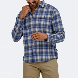 Camisa de franela clásica para hombre, botón de otoño, ajuste Regular, manga larga, elegante y cómoda para un aspecto informal e inteligente, teñido de hilo - Product Image 1