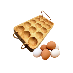 ถาดเก็บไข่ไม้เป็นมิตรกับสิ่งแวดล้อมดีไซน์คลาสสิกสำหรับบ้านโรงแรมร้านอาหารเครื่องครัวถาดเสิร์ฟไข่ - Product Image 1