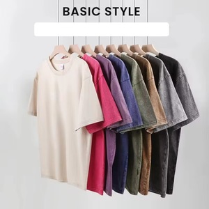 2025 nouveauté haute qualité 100% coton lavé à l'acide Vintage T-Shirt broderie personnalisée pour femmes et hommes - Product Image 3