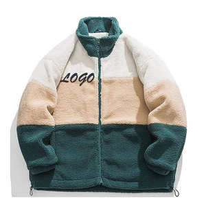 Chaqueta larga de invierno con cremallera completa de poliéster para hombre, tela Sherpa, chaquetas finas y cálidas de lana Polar para hombre con cuello con capucha - Product Image 6