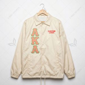 Chaqueta Varsity Retro con Parche de Chenilla con Logotipo Personalizado, Chaqueta Cortavientos con Botones a Presión, Ropa Urbana Impermeable de Nailon al por Mayor - Product Image 1