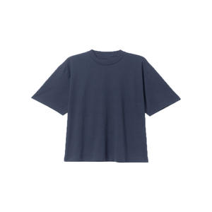 Camiseta de Manga Corta Extra Grande, Informal, Transpirable, Ecológica, de Lona, 100% Algodón para Mujer, Color Azul - Product Image 1