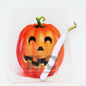 Impresión de logotipo personalizado, azulejo de pestañas de calabaza de Halloween, nuevo diseño, herramienta de belleza con forma de corazón cuadrado acrílico sostenible, imán de visón - Product Image 1