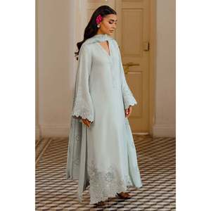 Conjunto Elegante Daanaya de Camisa de Satén con Cuello en V y Dupatta, con Tela Ecológica para Primavera/Verano - Product Image 4