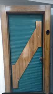 Modern Stainless Steel Security <b>Interior</b> Room Door Wood Effect Easy-Clean Surface Anti-Theft Manual Hotel Office Apartment - Product Image 2