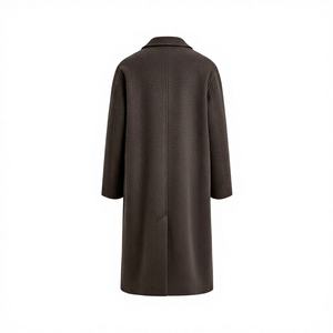 Abrigo de Lana para Hombre con Botones Ocultos - Color Café, Servicio OEM y de Marca Privada - Product Image 2