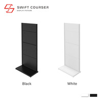 Unidad de góndola SWIFT COURSER, estantería de pared con revestimiento en polvo, estanterías de un solo lado, expositor para tienda minorista, modelo personalizable