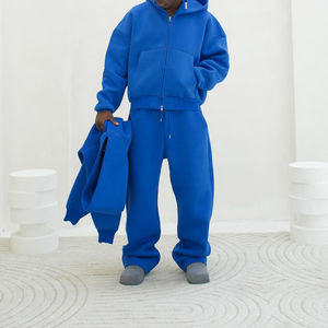 Ensemble de survêtement unisexe en coton épais de haute qualité pour hommes Streetwear Oversized Boxy Hoodie Sweat Pants Vintage Sweatsuits Winter - Product Image 4