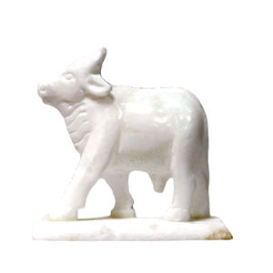 Sculpture de vache et de veau en marbre de designer Vastu & Pooja Cadeau Figurine animale en marbre blanc - Product Image 1