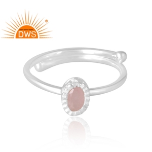 Hot Selling 925 Sterling Silver Natural Rose <b>Quartz</b> Gemstone <b>Ring</b> Custom Jewelry For Women Gift For Her - Product Image 3