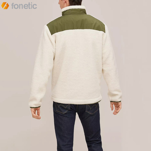 Dernière conception de veste polaire Sherpa pour hommes Logo personnalisé imprimé léger et long avec col montant Vente en gros - Product Image 3