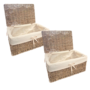 MEJOR PRODUCTO PARA EL HOGAR Cesta rectangular de algas marinas con tapa Ideal para almacenamiento y Organización de alimentos - Product Image 1