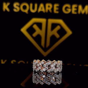 Banda de cadena de eslabones cubanos antiguos, banda de boda de moissanita de corte brillante redondo incoloro para novio, banda para hombres - Product Image 2