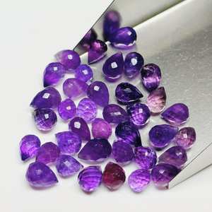 Cuentas de Amatista Púrpura Facetadas en Forma de Lágrima, Piedras Preciosas Sueltas Naturales en Forma de Gota, Cuentas de Joyería al por Mayor - Product Image 4