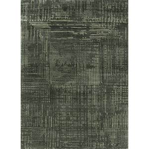 Alfombra Kavi Verde de Lana y Seda de Bambú Anudada a Mano con Patrón Abstracto para el Hogar, Pasillo, Rectangular, 9x12 Pulgadas, Modelo Esk-472, 10 mm de Grosor - Product Image 1