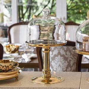 Durable Metal Cake Stand With <b>Glass</b> <b>Dome</b> Built For Long Lasting Use And Everyday Dessert Serving Needs - Product Image 6