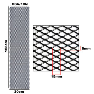 Grille en aluminium noir 125x30 cm maille moyenne - Product Image 3