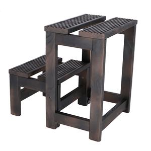 Sgabello a 2 gradini in legno WELL HOME con finitura Wenge 32x23x40 cm Arredamento per la casa - Product Image 5