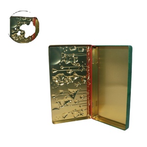 Latas de hojalata verde oscuro navideñas con relieve, hechas con materiales reciclados, aptas para alimentos, características personalizables - Product Image 2