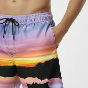 Shorts de bain unisexes pour hommes en polyester 100% personnalisés en gros, respirants, à séchage rapide, vêtements de plage pour adultes - Product Image 4