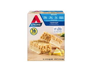 Barra de Snack con Sabor a Limón Atkins, Barra Alta en Proteínas Hecha con Mantequilla de Almendras Real, Paquete de 16 - Product Image 1