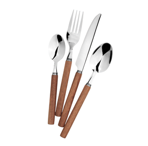 Ensemble de couverts de luxe en gros avec manche en bois d'olivier, couverts en acier inoxydable pour hôtel, maison, mariage - Product Image 3