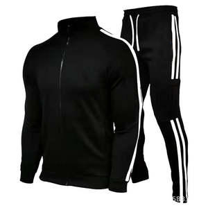 Conjunto de chándal de entrenamiento para hombre con logotipo personalizado, ropa deportiva informal sólida y a rayas - Product Image 3