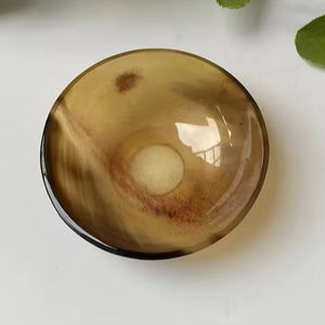 Bol en corne de buffle et de boeuf poli artisanal indien élégant charme intemporel artisanat naturel décoration de la maison - Product Image 1