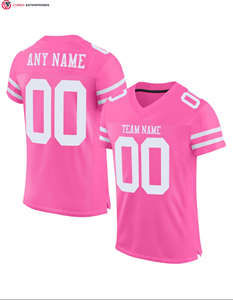 Camiseta de fútbol auténtica de malla de sublimación Blanca Rosa de alta calidad personalizada - Product Image 3