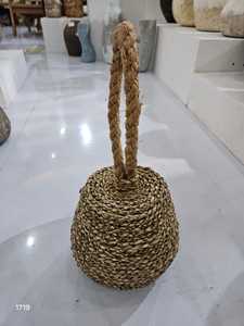 Tope de puerta colgante con bola, funda de almohada decorativa de cuerda tejida, decoración natural para el hogar, para sala de estar - Product Image 1