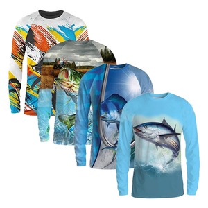 Customized UPF 50 shirt Quick dry fishing shirt Polyester long sleeve shirt Men's <b>sunscreen</b> summer shirt - Product Image 4