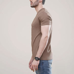 Camiseta de algodón 100% de alta calidad para hombre, Camiseta holgada de manga corta de color sólido, camiseta personalizada con logotipo impreso DTF para hombre - Product Image 3