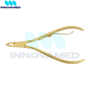 Cortador de uñas para cutículas de dedo de hoja curva ligero antideslizante duradero con apertura de mandíbula ancha acabado dorado servicio OEM/ODM - Product Image 1