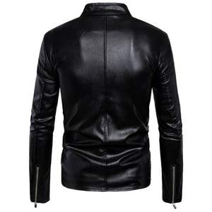 Veste en cuir pour hommes noirs la plus vendue vente chaude 100% veste en cuir véritable vestes de mode en cuir - Product Image 3