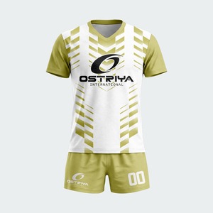 New Arrival Best High Quality Heat-Transfer Breathable Quick Dry V-neck Unisex Soccer Uniform 100% Polyester Short Sleeve Solid - Product Image 5