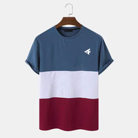 Erkek yaz % 100% pamuk ve Polyester kısa kollu t-shirt özel Logo tasarım OEM hizmeti katı desen Online satış