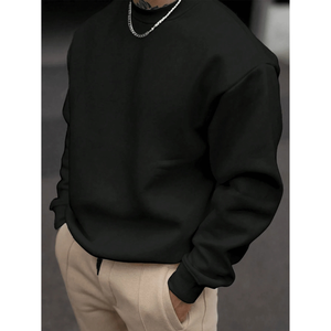 Haute Qualité 100% Coton Polaire Logo Personnalisé Pull Poids Lourd Ras Du Cou Sweat Hommes Hiver Respirant En Gros - Product Image 1