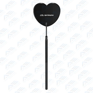 Encantador espejo de pestañas en forma de corazón para suministros de extensión de pestañas Espejo de pestañas de acero inoxidable desmontable de 2,2 pulgadas Color negro - Product Image 3