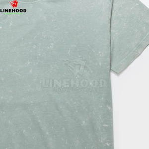 Camisetas de lavado ácido para hombre más vendidas 100% algodón logotipo personalizado estilo de calle transpirable diseño de patrón sólido - Product Image 2
