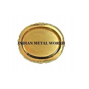 Bandeja para servir comida de restaurante Bandeja de comida de metal de tamaño mediano más vendida con asas de cuerda a la venta - Product Image 1