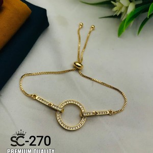 Iroc-pulsera de cadena chapada en oro, cz, juego de pulseras de tenis de latón - Product Image 2